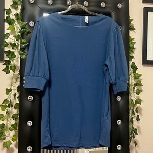 Powder Blur Top with pearl detail